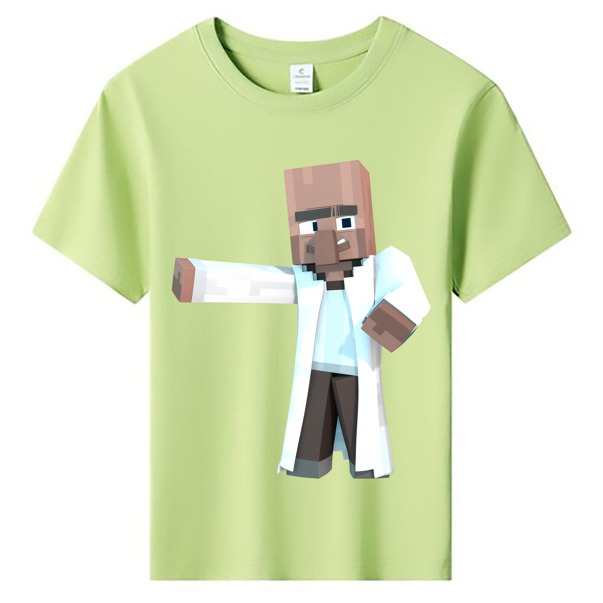 （画像用） マインクラフト ブロックの世界 Minecraft MC Block world 綿100％キッズTシャツ（フロントプリント）